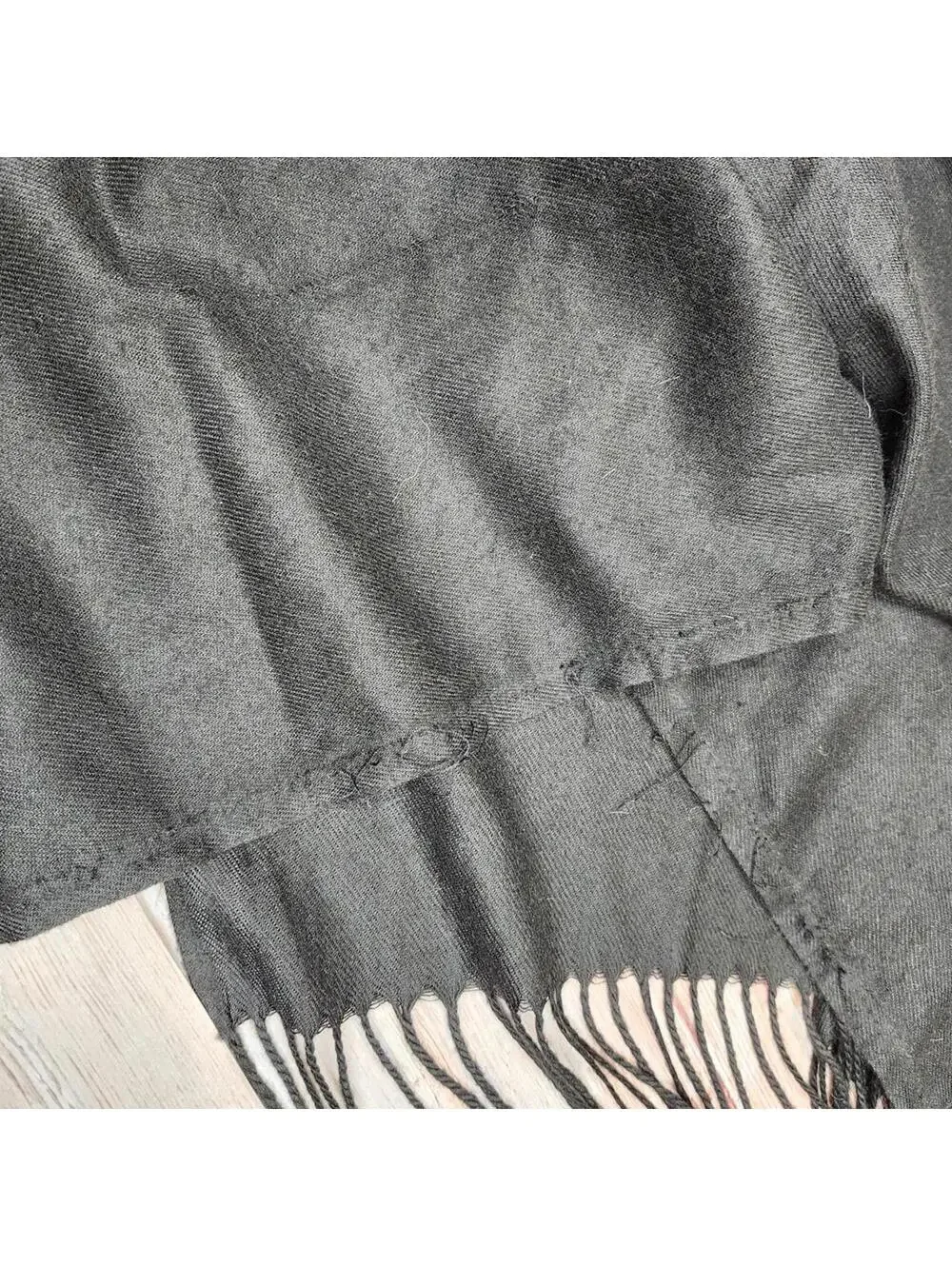 NWT Justin & Taylor Fringed Shawl Black - Flawed - See photos